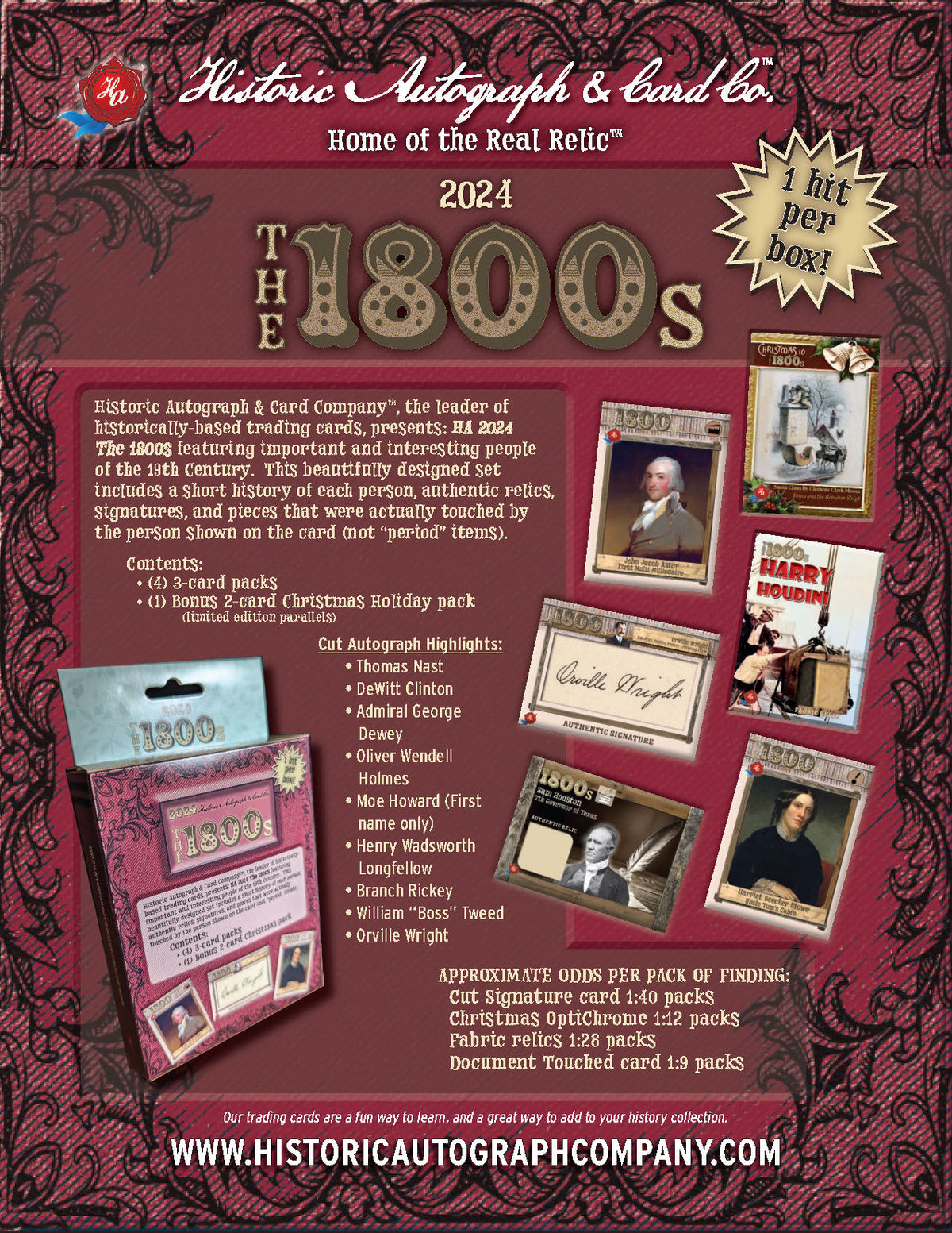 2024 Historic Autographs The 1800's Box