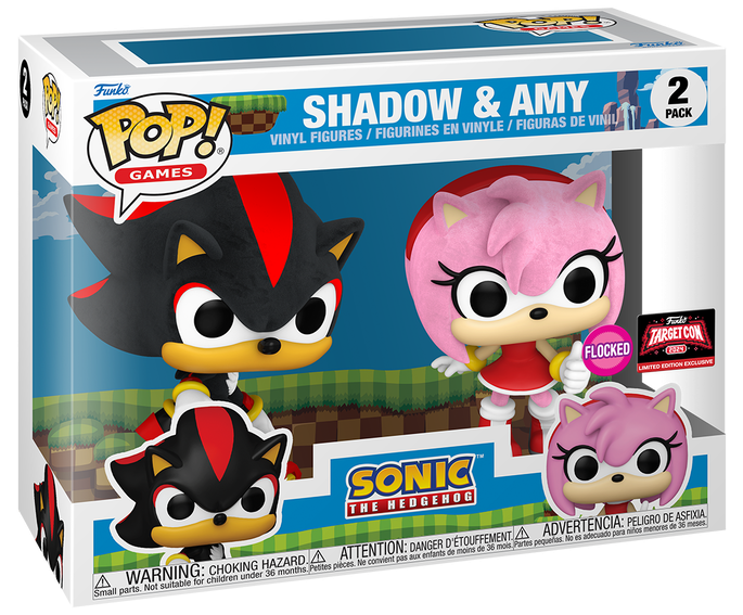 Funko Pop! Shadow & Amy 2 Pack (Flocked)(Target Con Sticker)